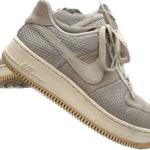 Nike metallic knit Air Force ones